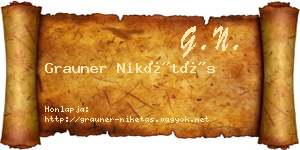 Grauner Nikétás névjegykártya